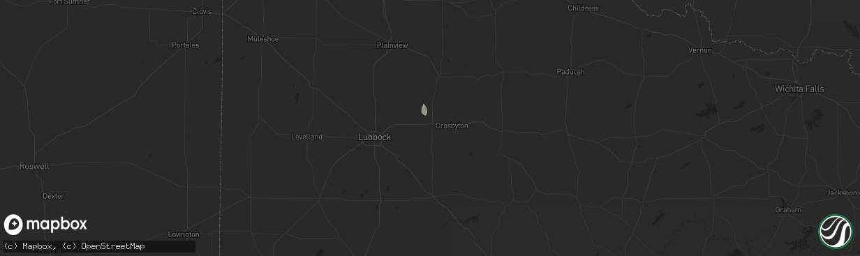 Hail map in Ralls, TX on October 25, 2025