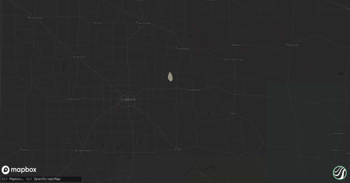 Hail map in Ralls, TX on October 25, 2025