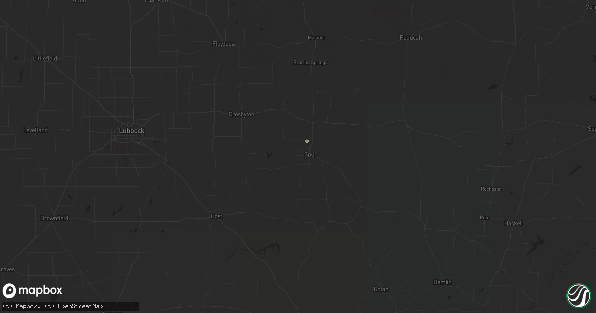 Hail map in Spur, TX on October 25, 2025