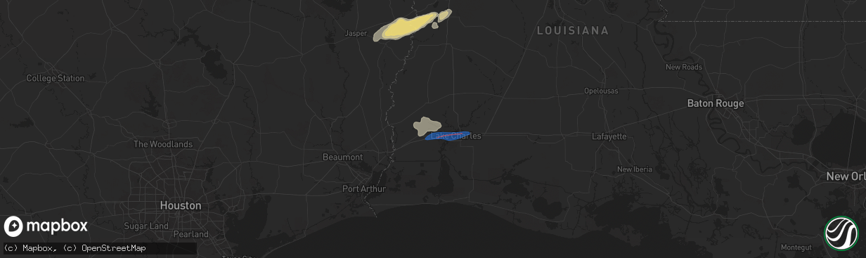 Hail map in Sulphur, LA on October 25, 2025