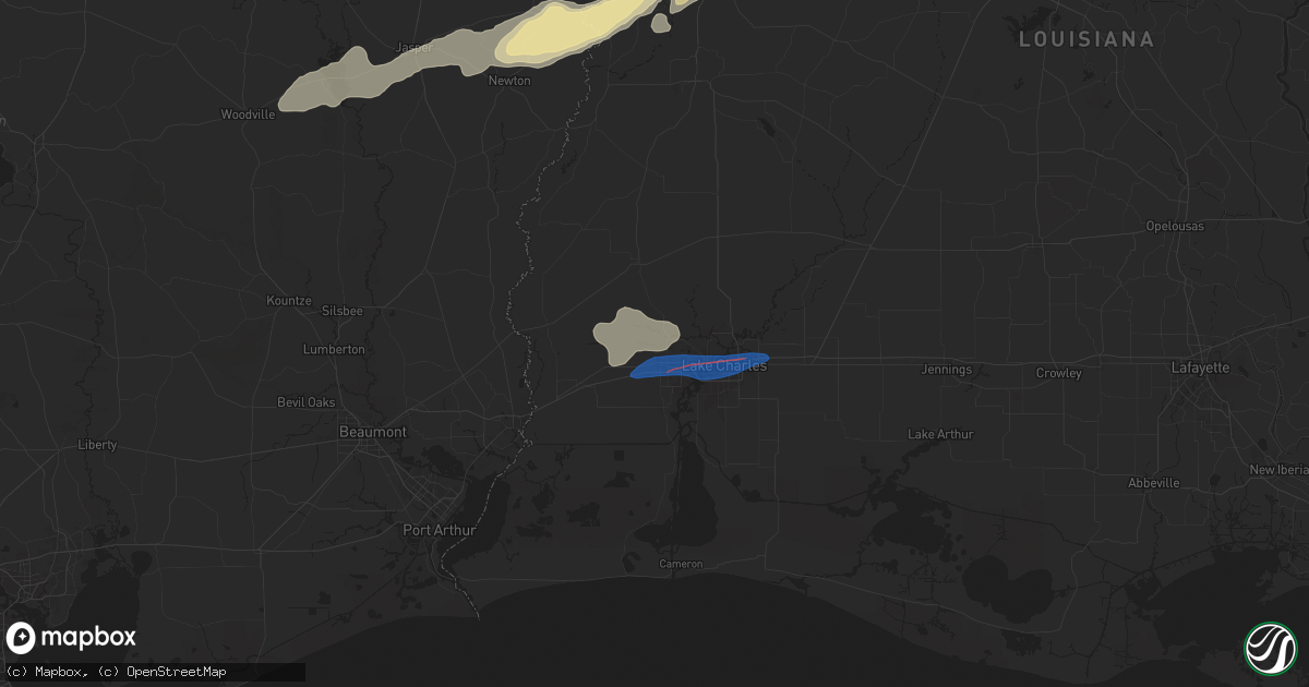 Hail map in Sulphur, LA on October 25, 2025
