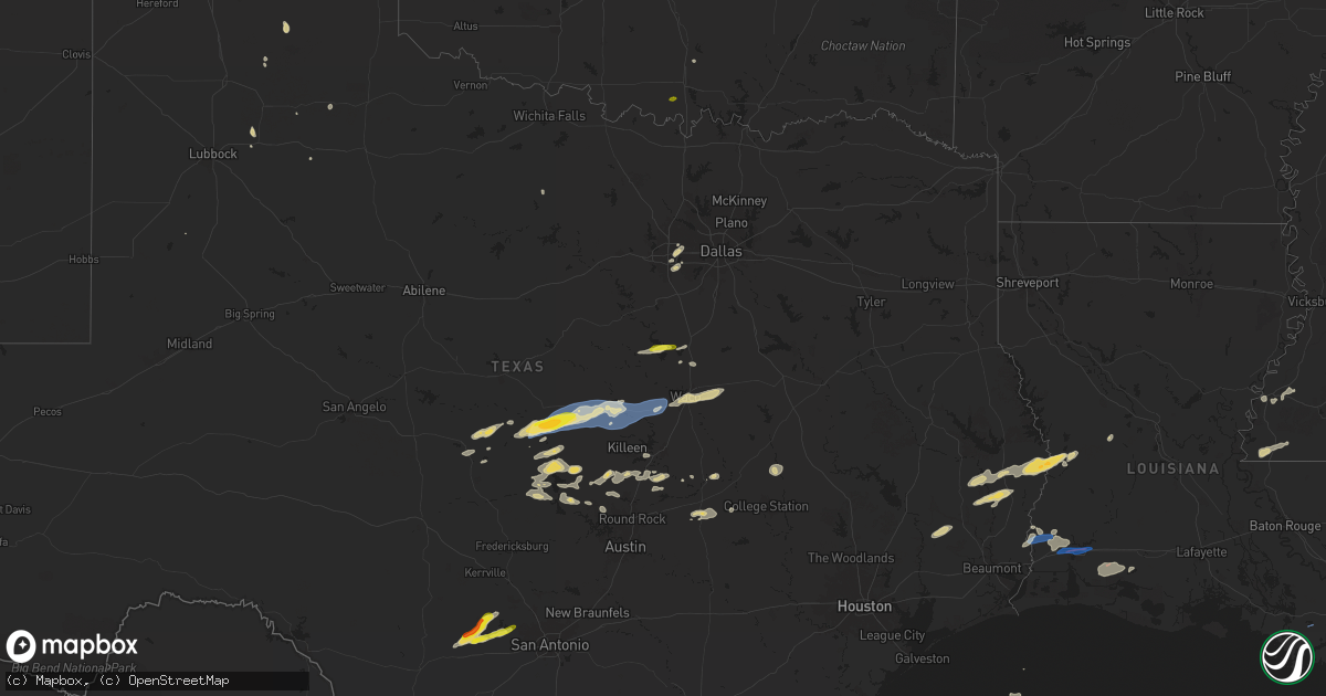 Hail map on October 25, 2025