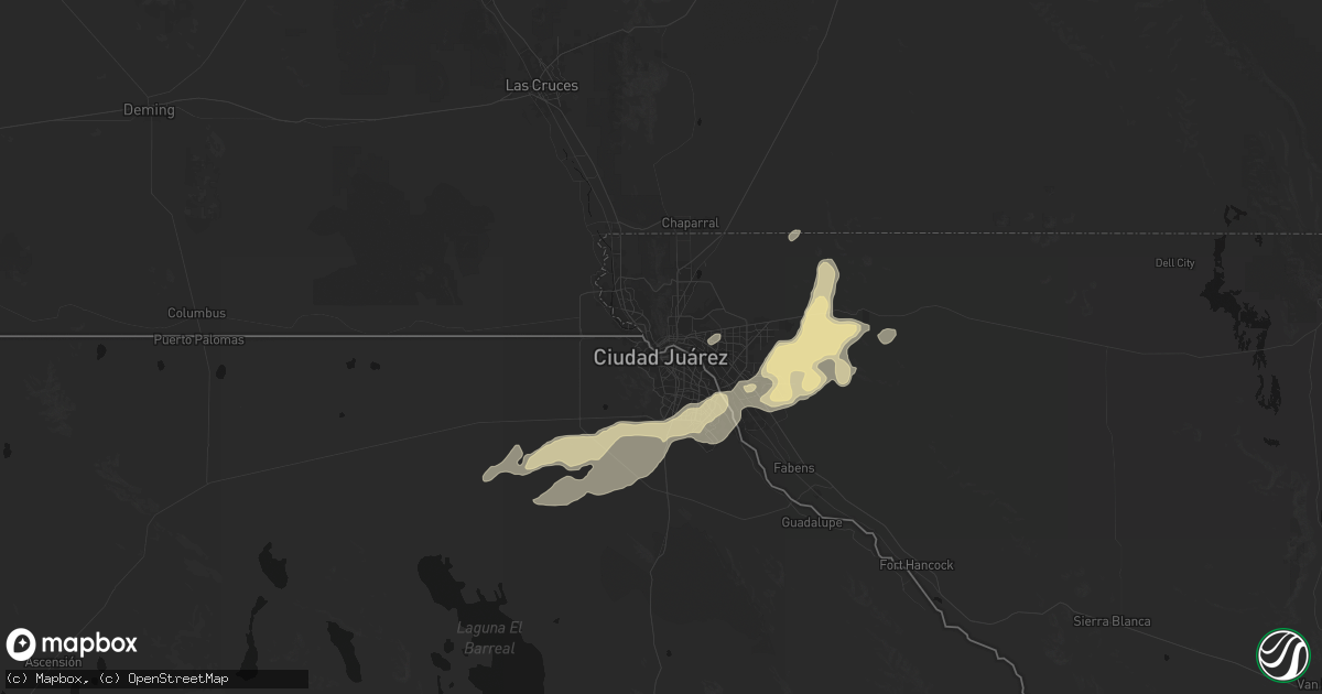 Hail map in El Paso, TX on October 25, 2026