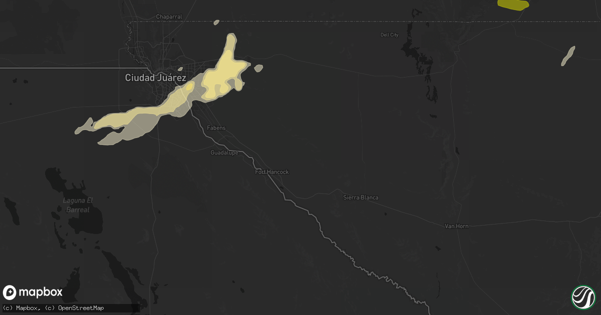 Hail map in Fort Hancock, TX on October 25, 2026