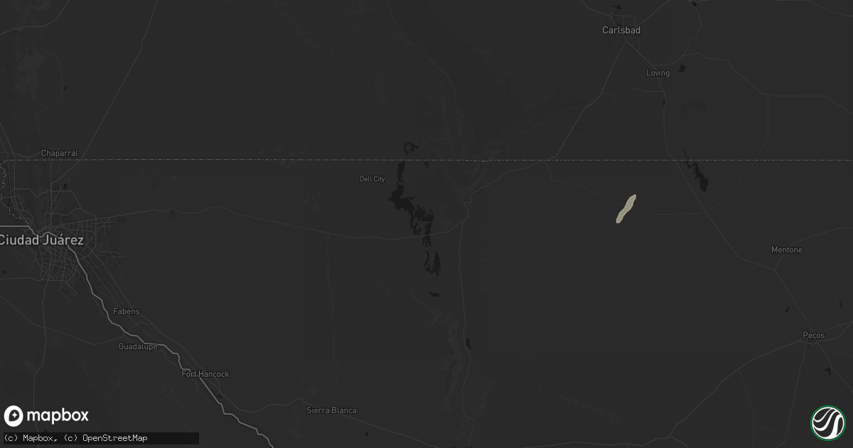 Hail map in Salt Flat, TX on October 25, 2026