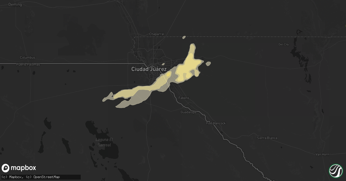 Hail map in San Elizario, TX on October 25, 2026