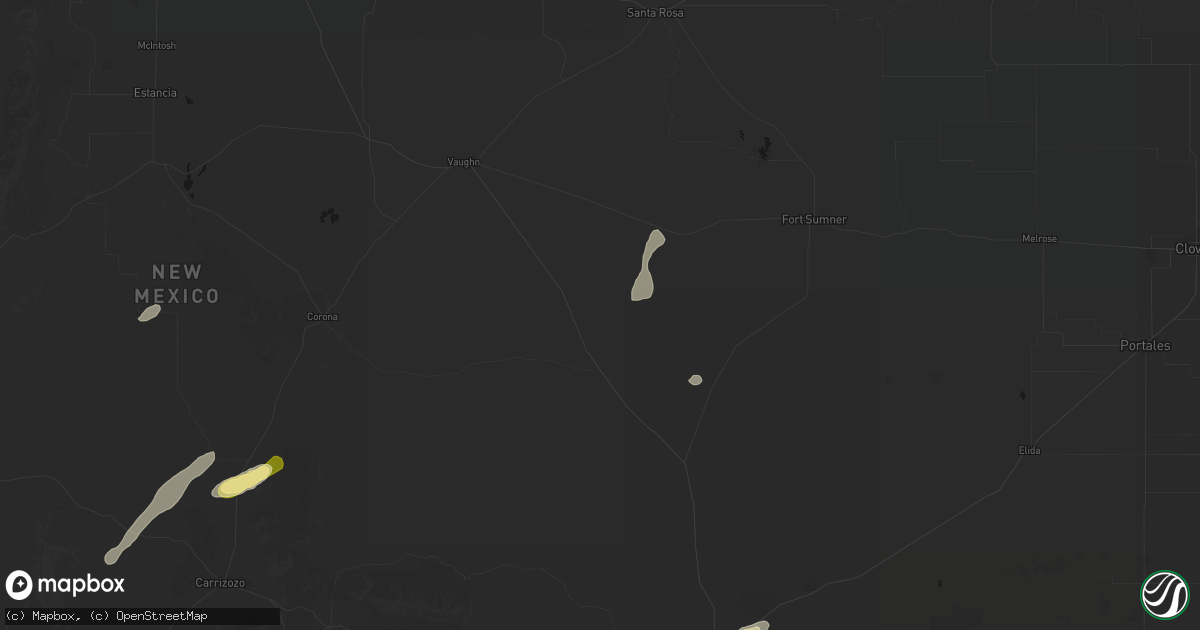 Hail map in Yeso, NM on October 25, 2026