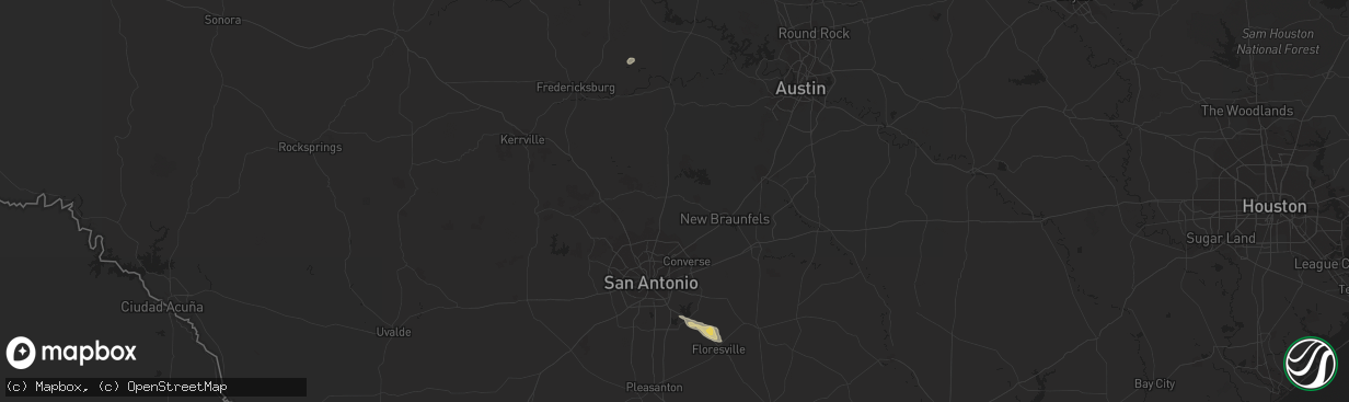 Hail map in San Antonio, TX on October 26, 2012