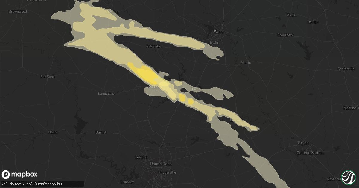 Hail map in Belton, TX on October 26, 2013