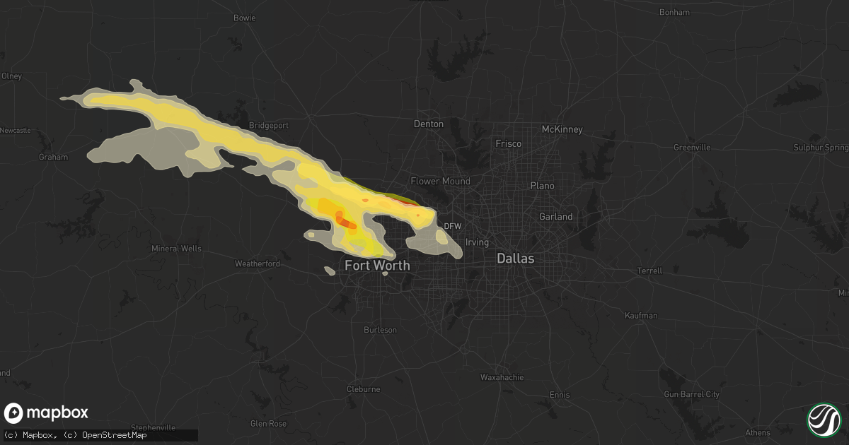 Hail map in Colleyville, TX on October 26, 2013