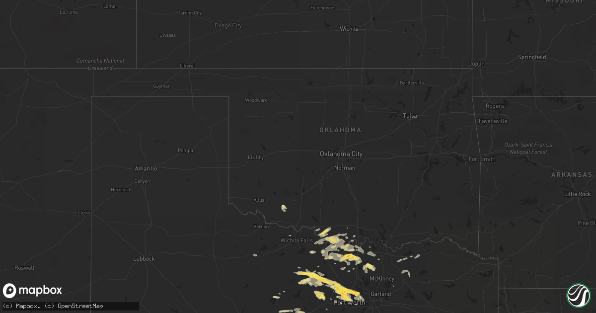Hail map in Oklahoma on October 26, 2013