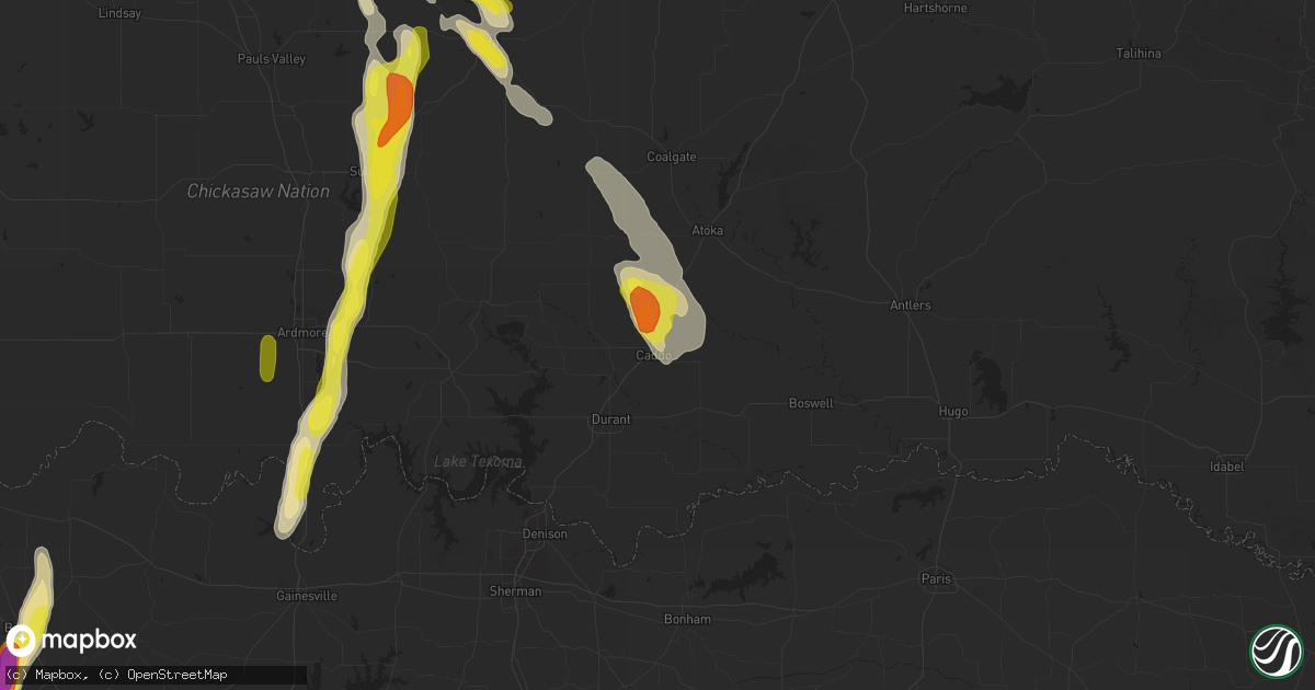 Hail map in Caddo, OK on October 26, 2016