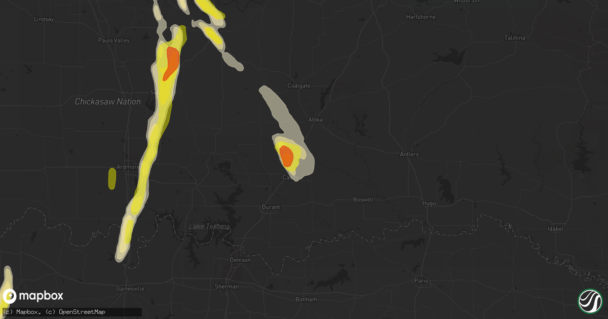 Hail map in Caney, OK on October 26, 2016