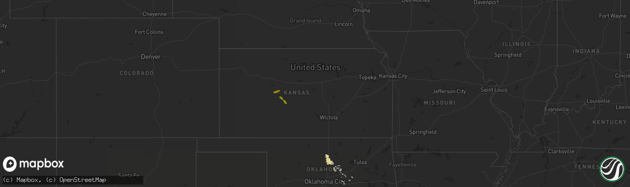 Hail map in Kansas on October 26, 2016