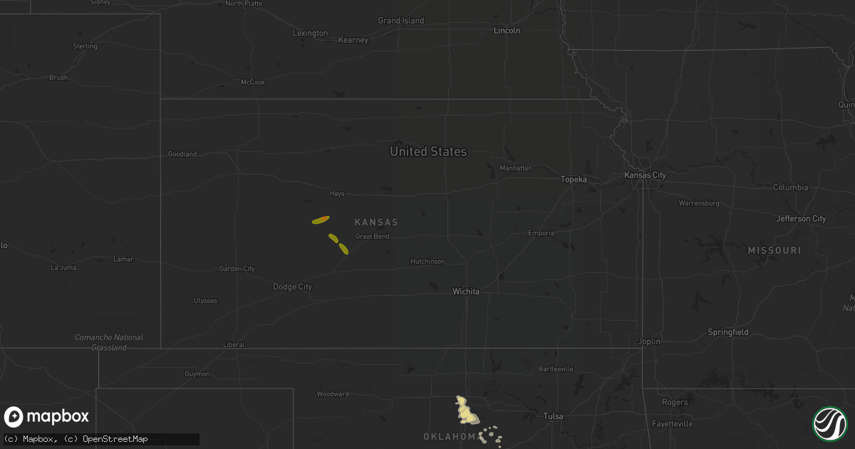 Hail map in Kansas on October 26, 2016