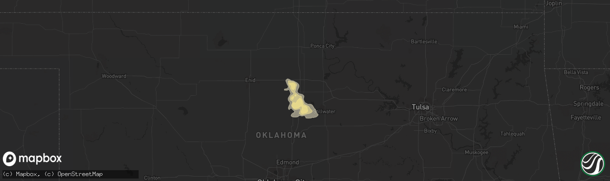 Hail map in Perry, OK on October 26, 2016