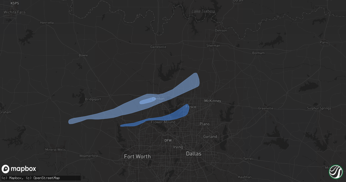 Hail map in Aubrey, TX on October 26, 2021