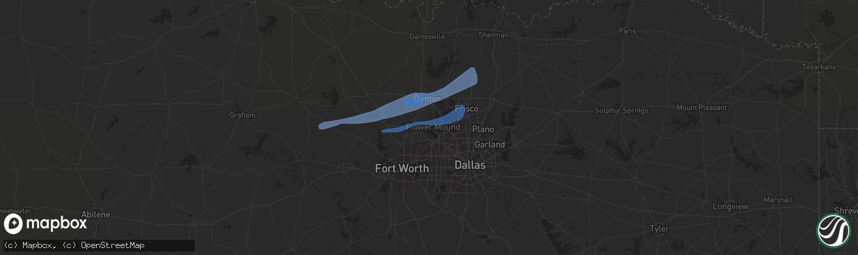 Hail map in Flower Mound, TX on October 26, 2021