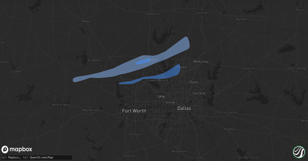 Hail map in Flower Mound, TX on October 26, 2021