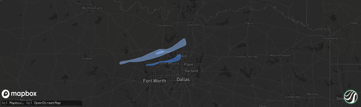 Hail map in Frisco, TX on October 26, 2021