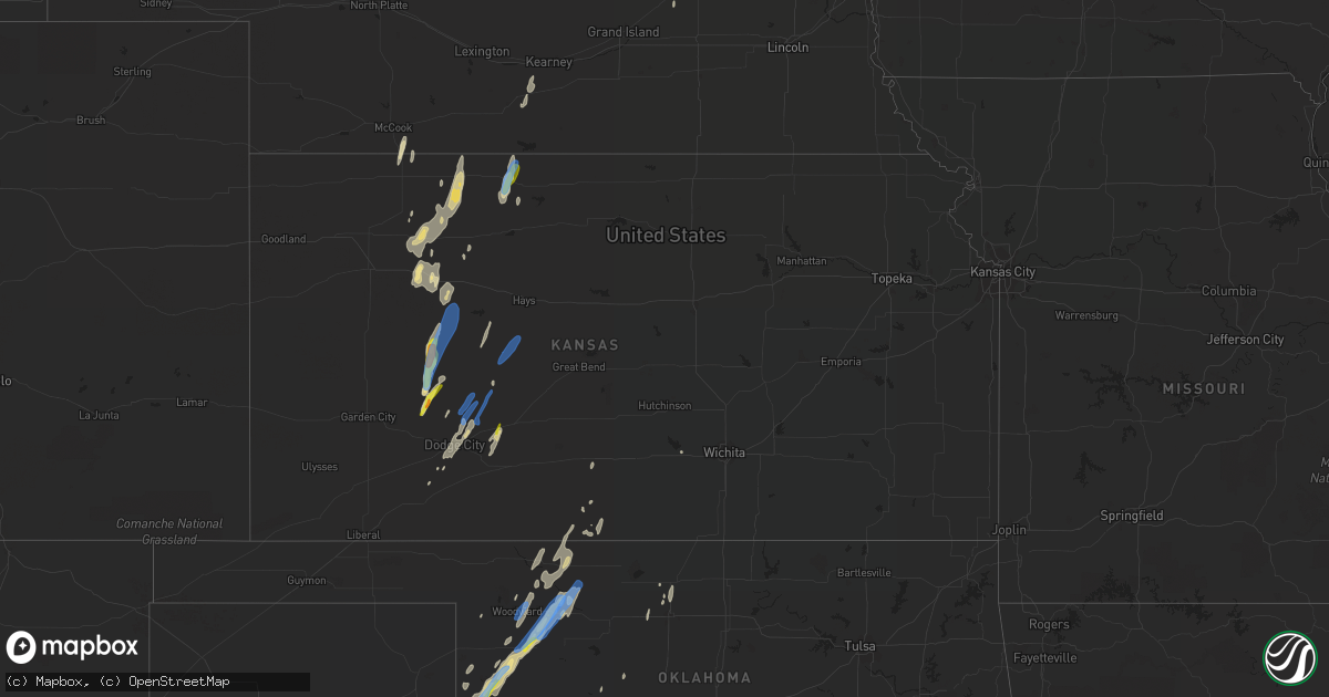 Hail map in Kansas on October 26, 2021