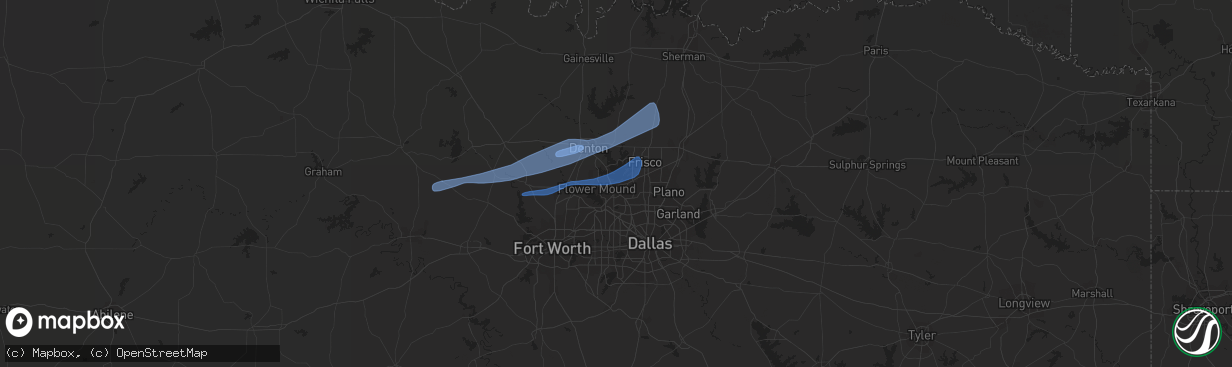 Hail map in Lewisville, TX on October 26, 2021