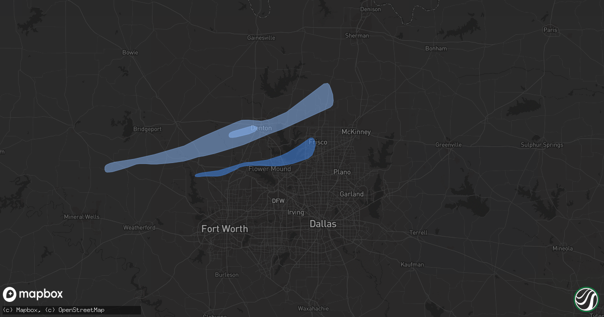Hail map in The Colony, TX on October 26, 2021