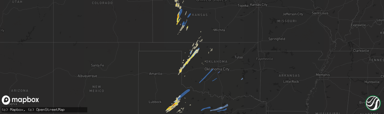 Hail map on October 26, 2021