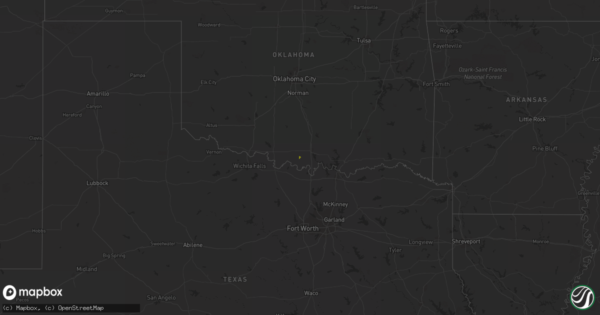 Hail map in Oklahoma on October 26, 2023