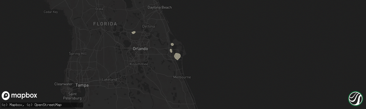 Hail map in Cape Canaveral, FL on October 26, 2025