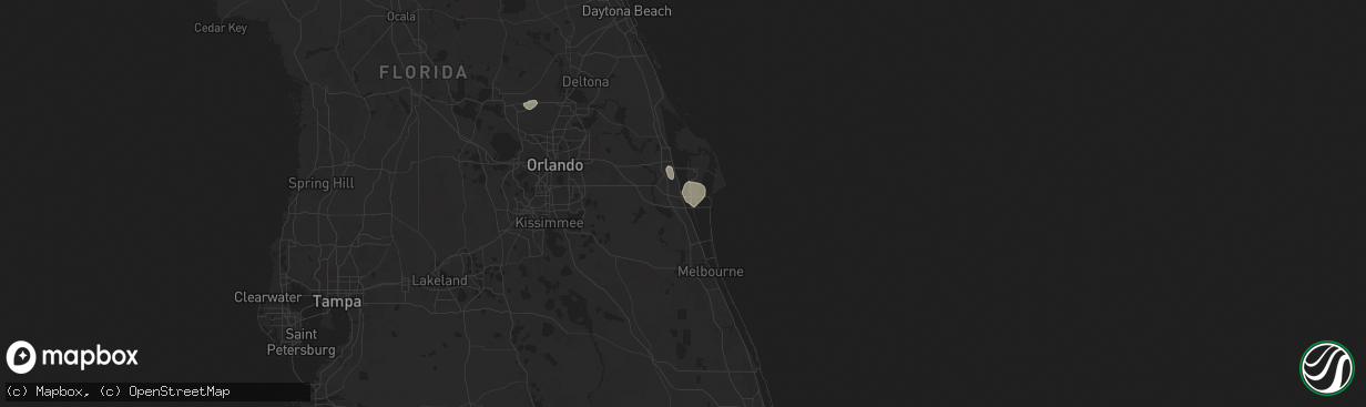 Hail map in Cocoa, FL on October 26, 2025