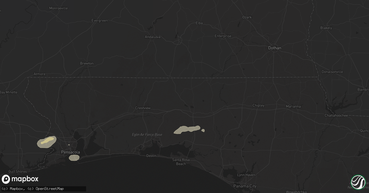 Hail map in Defuniak Springs, FL on October 26, 2025