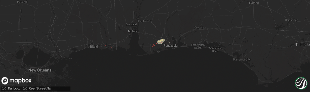 Hail map in Elberta, AL on October 26, 2025