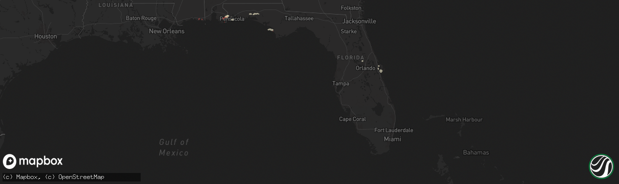 Hail map in Florida on October 26, 2025