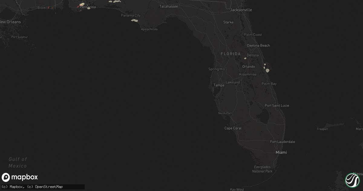 Hail map in Florida on October 26, 2025