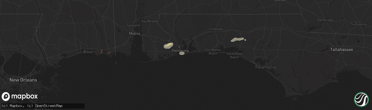 Hail map in Gulf Breeze, FL on October 26, 2025