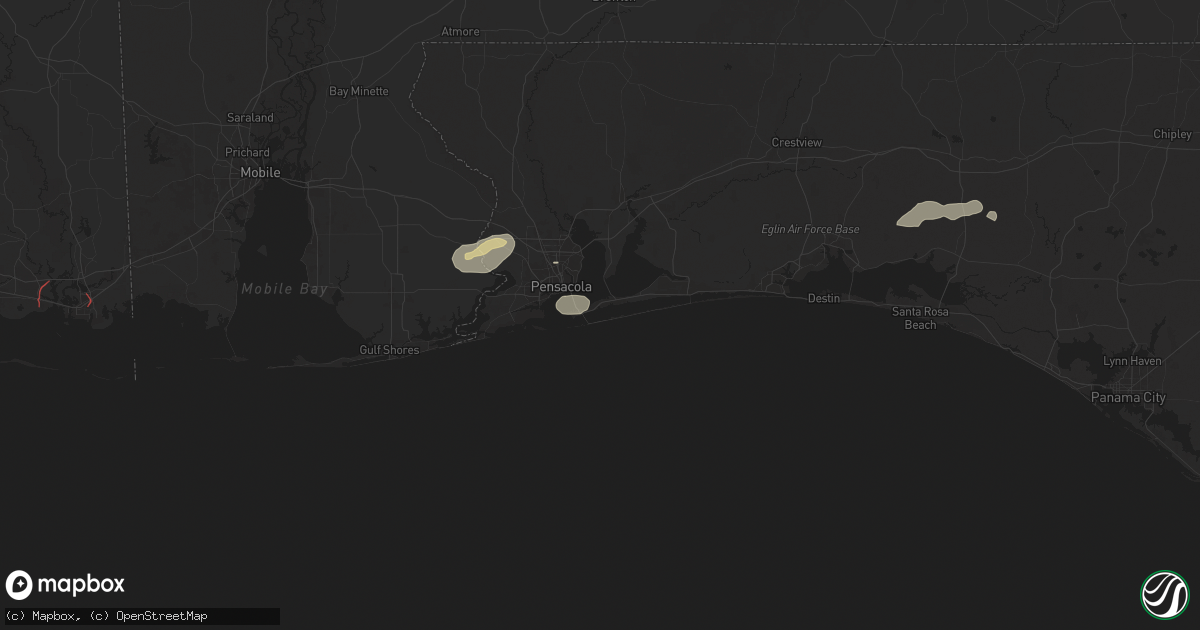 Hail map in Gulf Breeze, FL on October 26, 2025