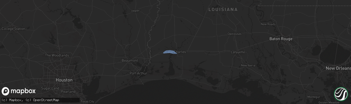 Hail map in Lake Charles, LA on October 26, 2025