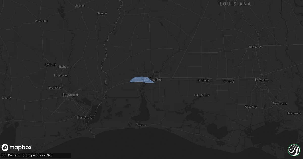 Hail map in Lake Charles, LA on October 26, 2025