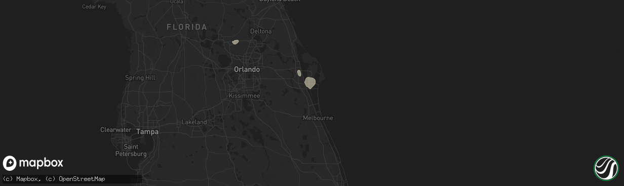 Hail map in Merritt Island, FL on October 26, 2025