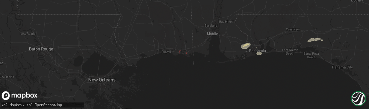 Hail map in Pascagoula, MS on October 26, 2025