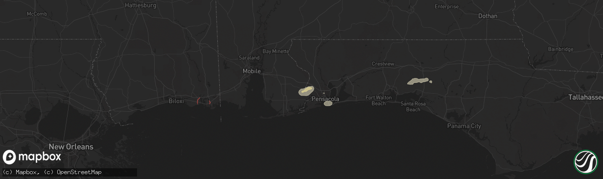 Hail map in Seminole, AL on October 26, 2025