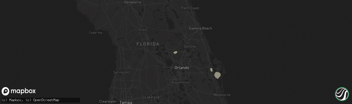 Hail map in Sorrento, FL on October 26, 2025