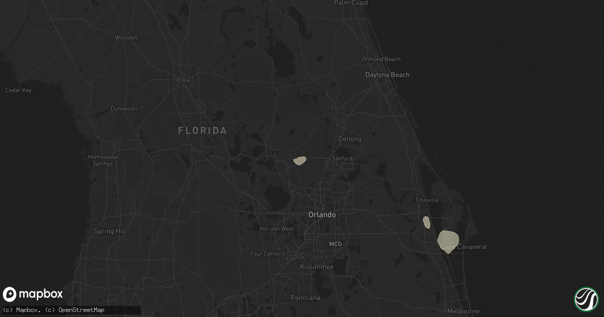 Hail map in Sorrento, FL on October 26, 2025