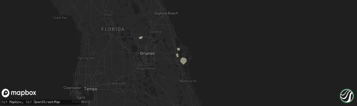 Hail map in Titusville, FL on October 26, 2025