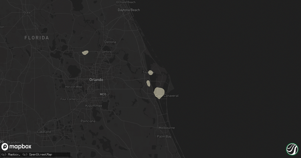 Hail map in Titusville, FL on October 26, 2025