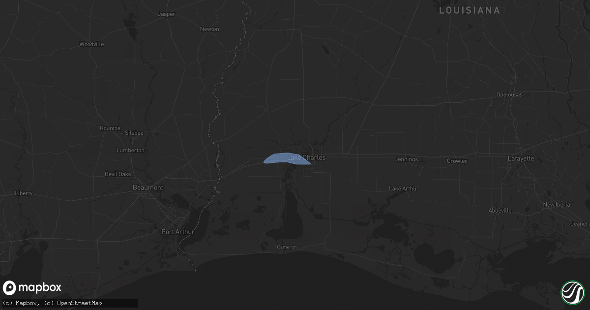 Hail map in Westlake, LA on October 26, 2025