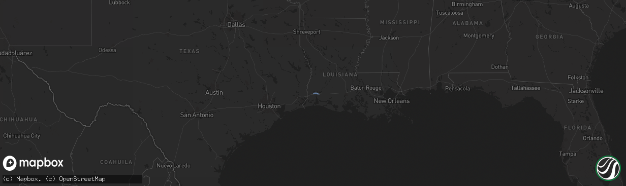 Hail map on October 26, 2025