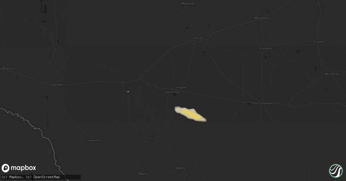 Hail map in Balmorhea, TX on October 26, 2026