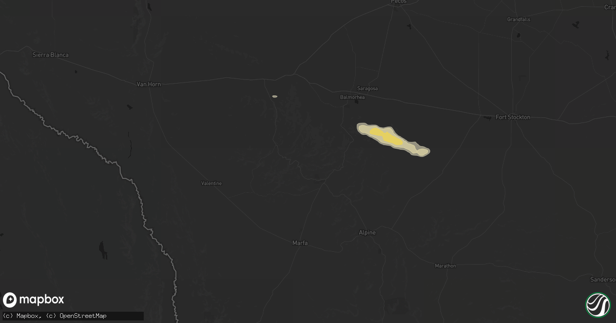 Hail map in Fort Davis, TX on October 26, 2026